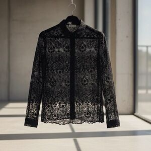 Ultra Pink embroidered Black shirt